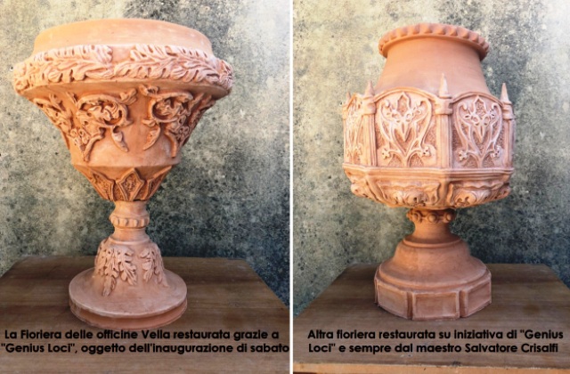 Fioriera officine Vella restaurata. Sabato 17 ottobre, inaugurazione alla Villa comunale